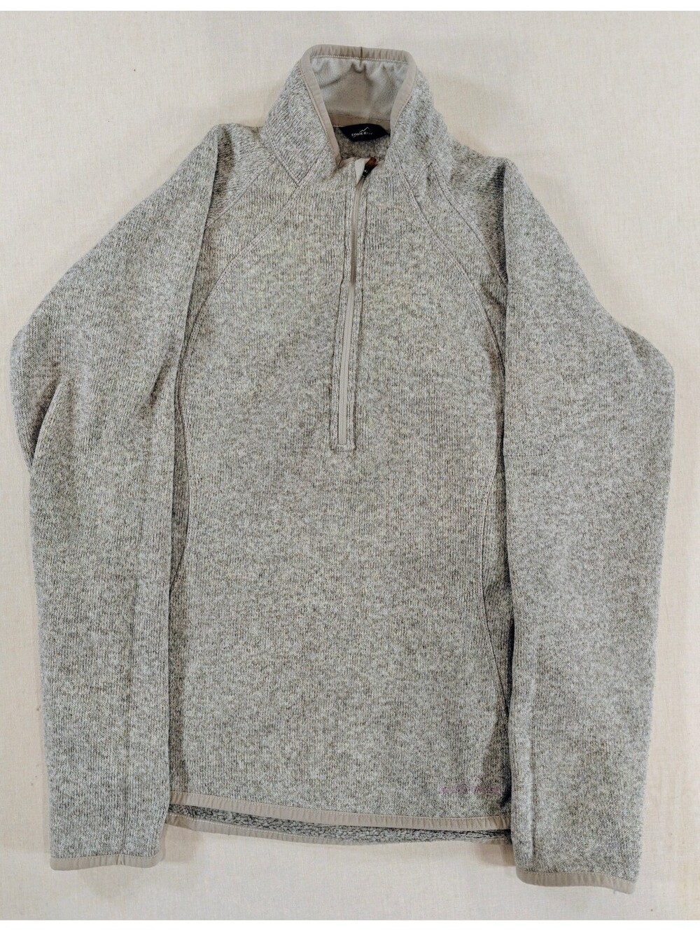 Eddie Bauer Heather Gray Quarter-Zip Pullover Sweater